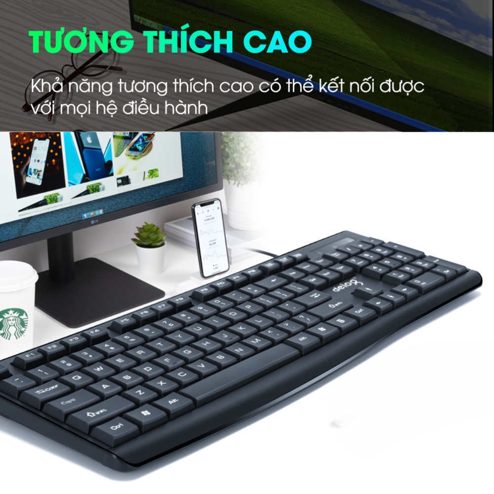 Bàn phím cơ chính hãng DEIOG DY-803S gaming làm việc văn phòng DPI 3200 giao diện USB phù hợp đa dạng thiết bị