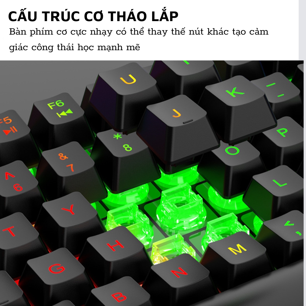 Bàn Phím Giả Cơ Máy Tính Chính Hãng DEIOG M707 Gaming LED 7 Màu Có Dây Chống Nước Chơi Game LMHT Đột Kích PUBG