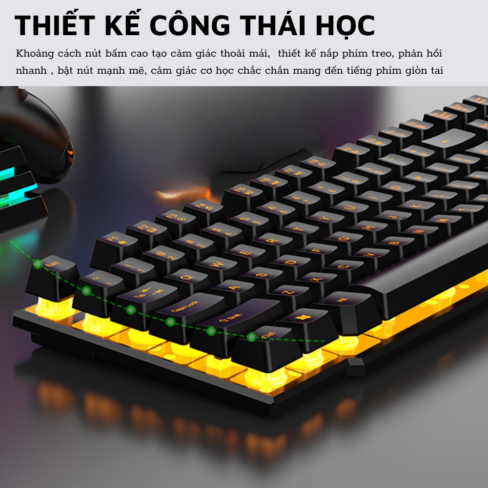 Bàn Phím Giả Cơ Máy Tính Chính Hãng DEIOG M707 Gaming LED 7 Màu Có Dây Chống Nước Chơi Game LMHT Đột Kích PUBG