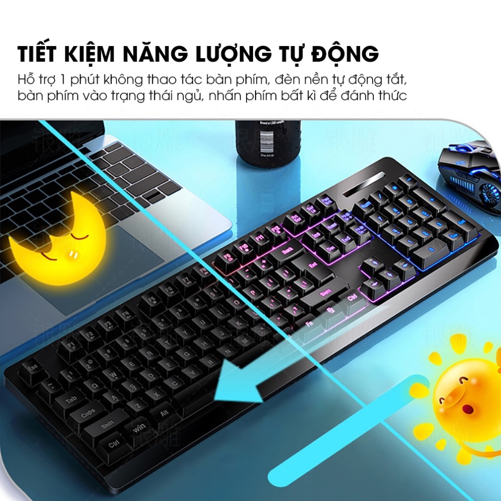 Bàn Phím Giả Cơ Máy Tính Chính Hãng DEIOG M707 Gaming LED 7 Màu Có Dây Chống Nước Chơi Game LMHT Đột Kích PUBG