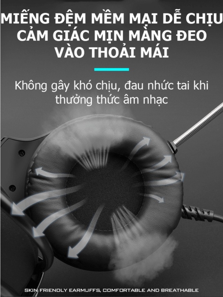 Tai nghe chụp tai gaming chính hãng DEIOG E8250 Over Ear chống ồn có mic cho máy tính bàn laptop chơi game âm thanh vòm