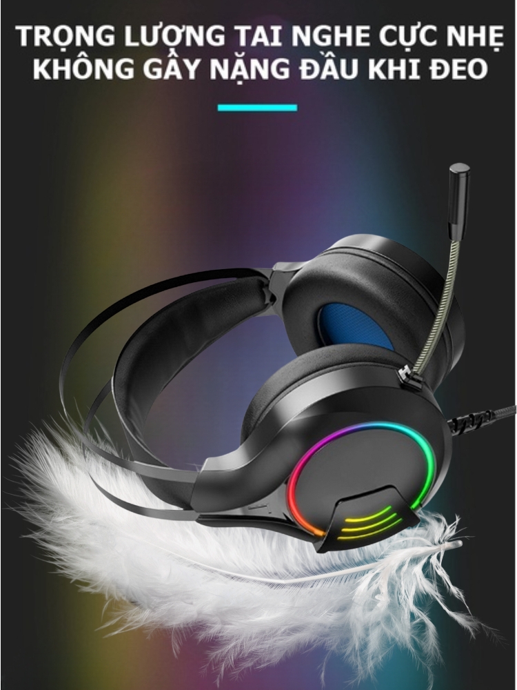 Tai nghe chụp tai gaming chính hãng DEIOG E8250 Over Ear chống ồn có mic cho máy tính bàn laptop chơi game âm thanh vòm