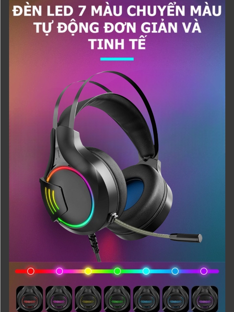Tai nghe chụp tai gaming chính hãng DEIOG E8250 Over Ear chống ồn có mic cho máy tính bàn laptop chơi game âm thanh vòm