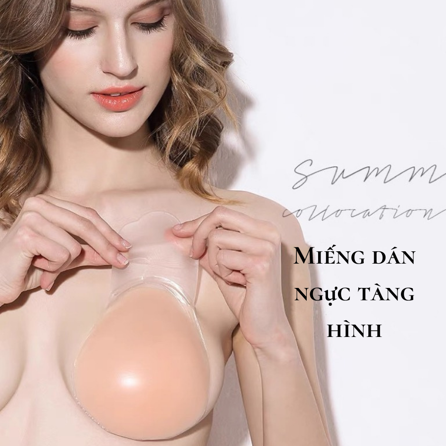 Miếng dán ngực silicon tàng hình cài trước - nâng ngực, chống sệ, định hình chắc chắn