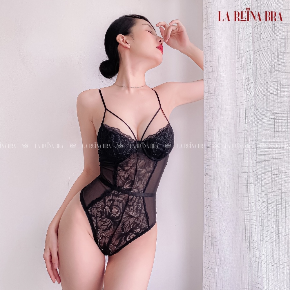 Body suit ren viền ngực thắt eo