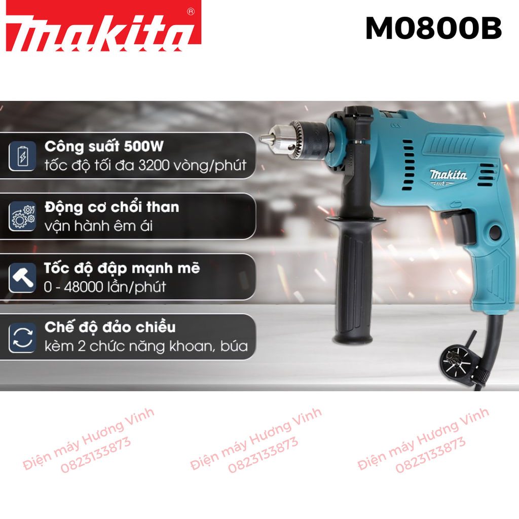 Máy khoan Makita M0800B (10mm)