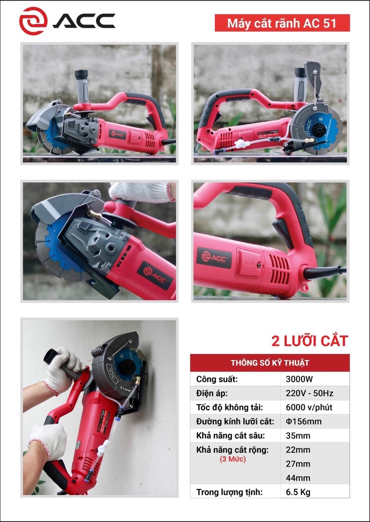 Máy cắt rãnh tường ACC AC51