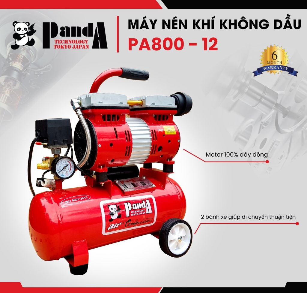 Máy nén khí không dầu Panda PA800-12