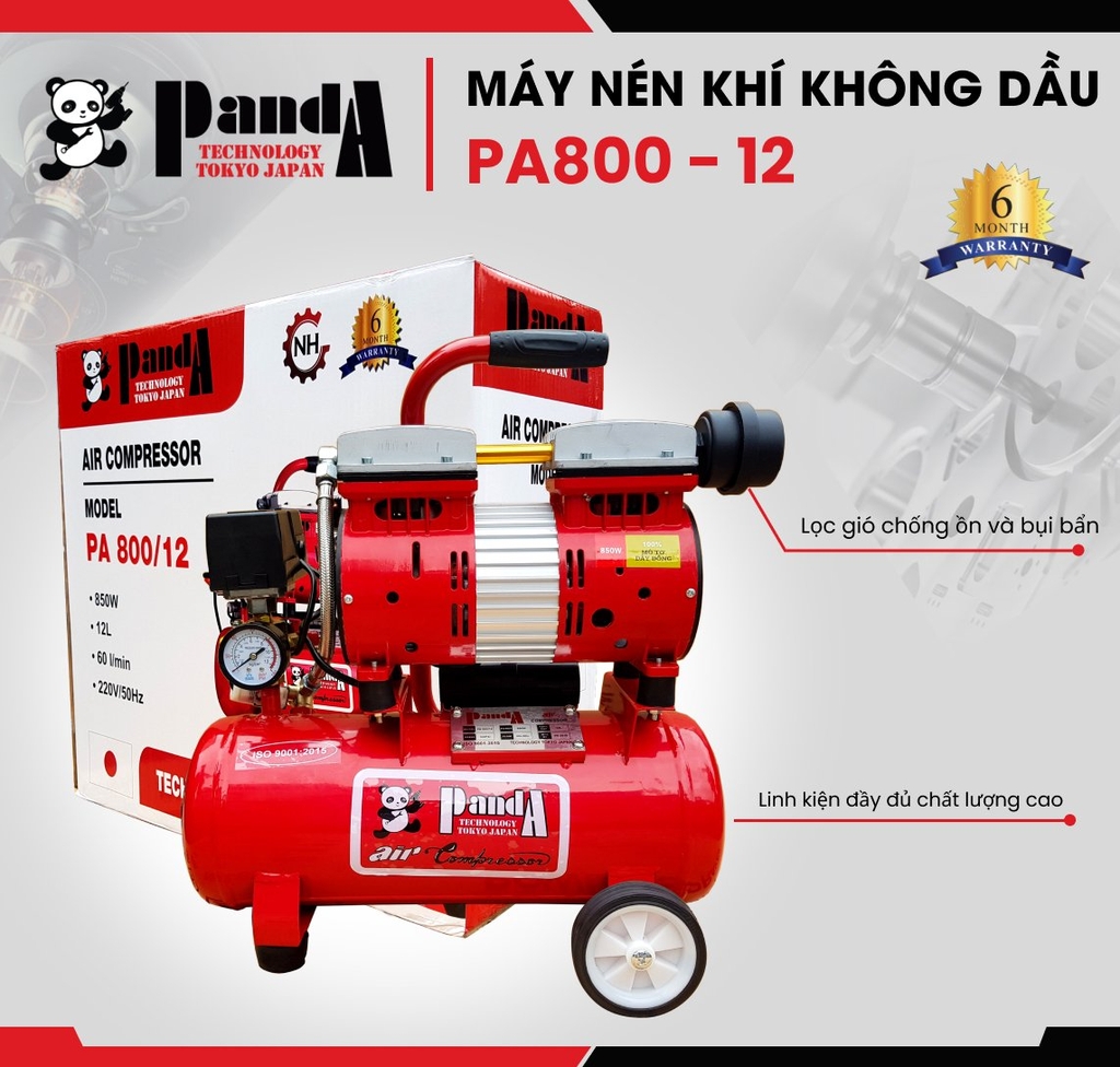 Máy nén khí không dầu Panda PA800-12