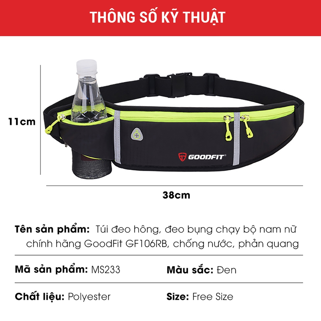 Túi đeo hông chạy bộ nam nữ Goodfit GF106RB