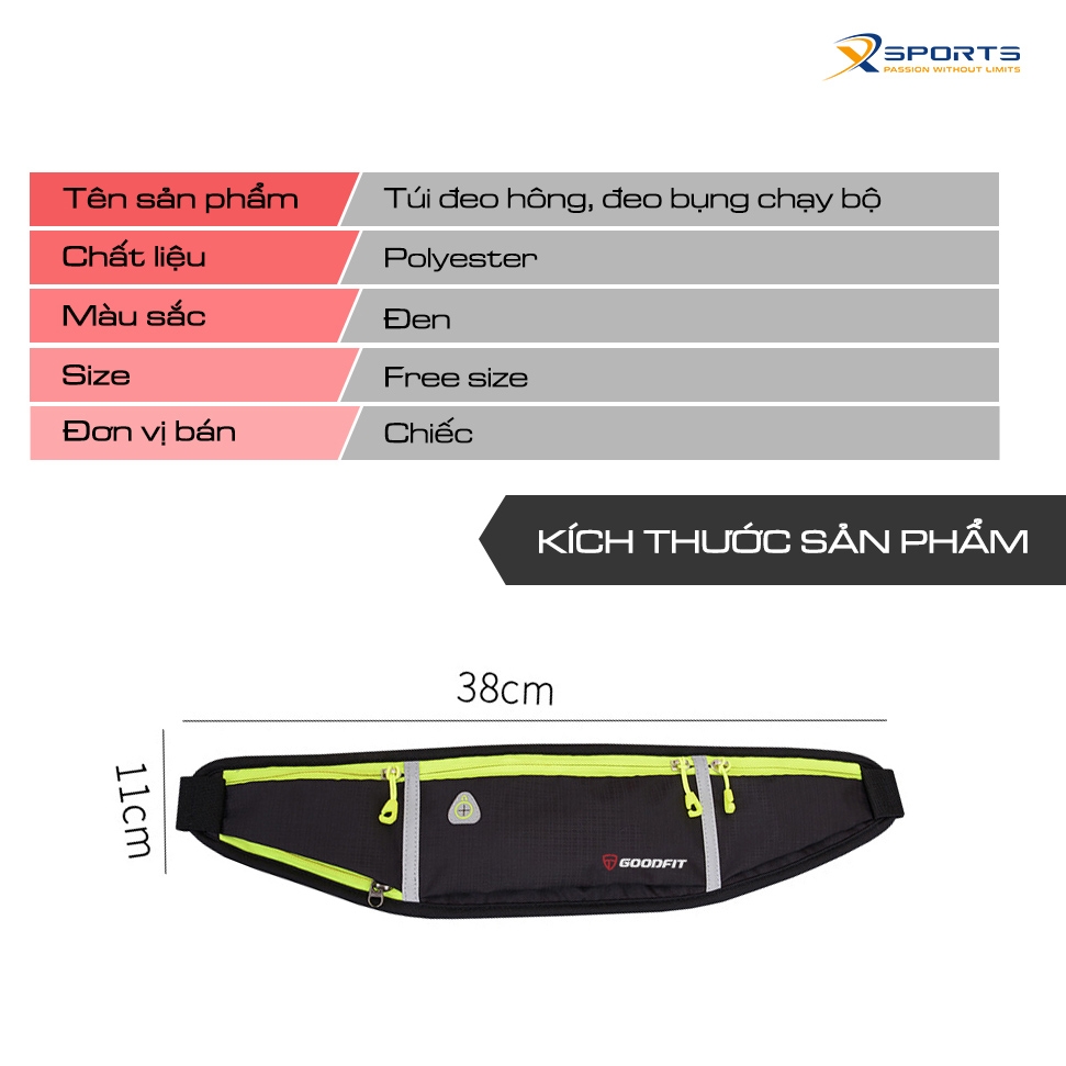 Túi đeo hông chạy bộ nam nữ Goodfit GF106RB