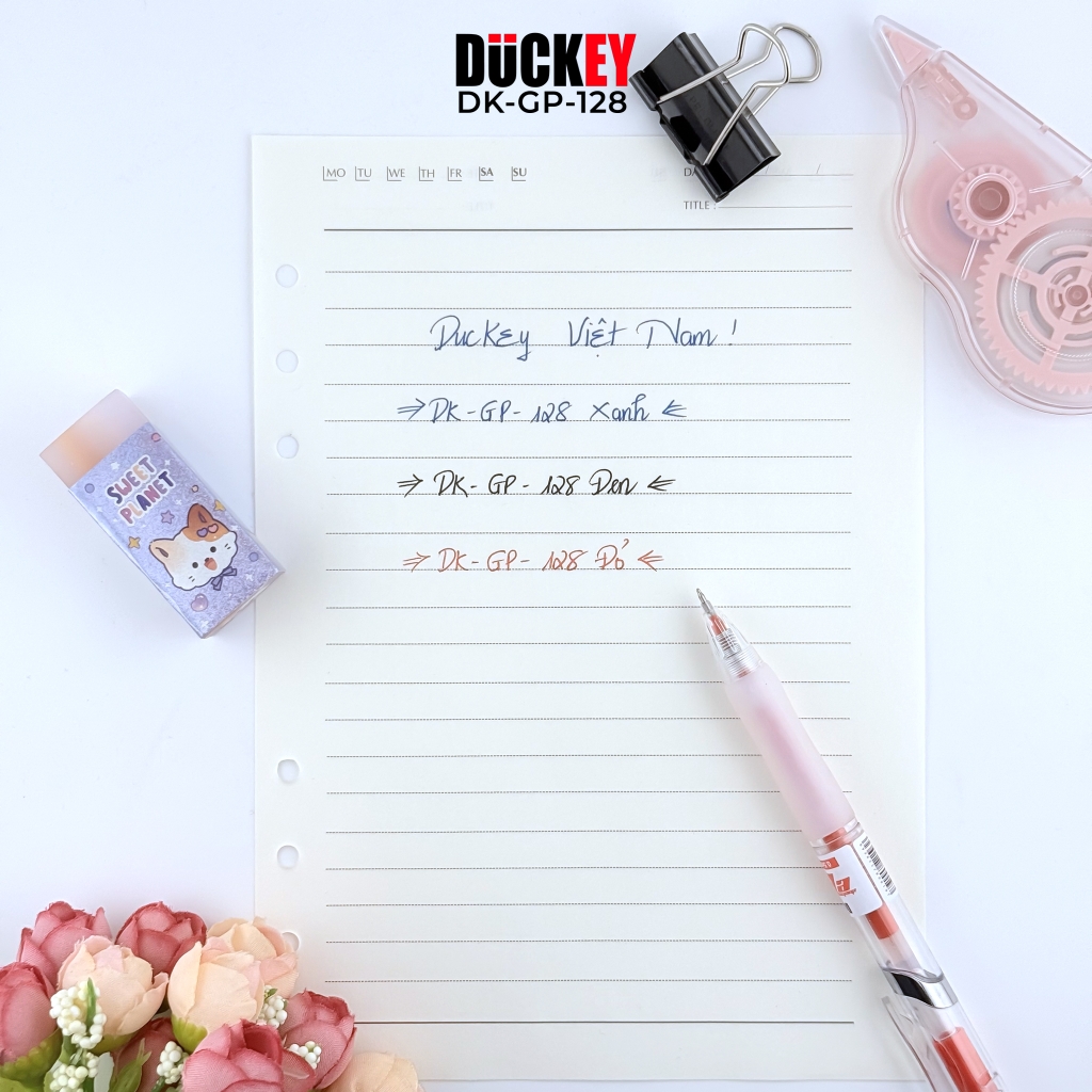 Bộ 96 Bút Gel Duckey DK-GP-128 Elite+ Ngòi ST Seiko Nhật Bản 0.5mm