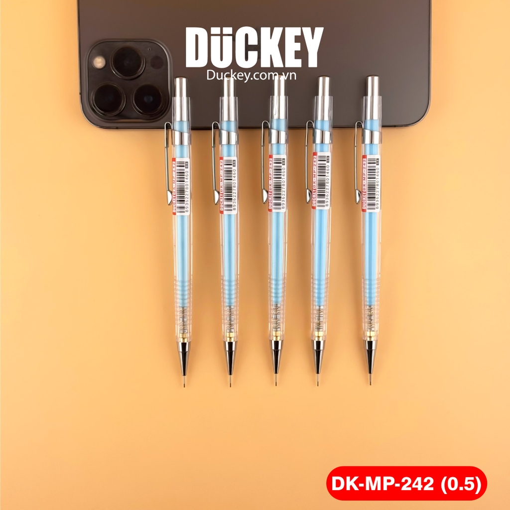 Bút chì kim Duckey DK-MP-242 0.5mm thân nhựa trong suốt siêu nhẹ.