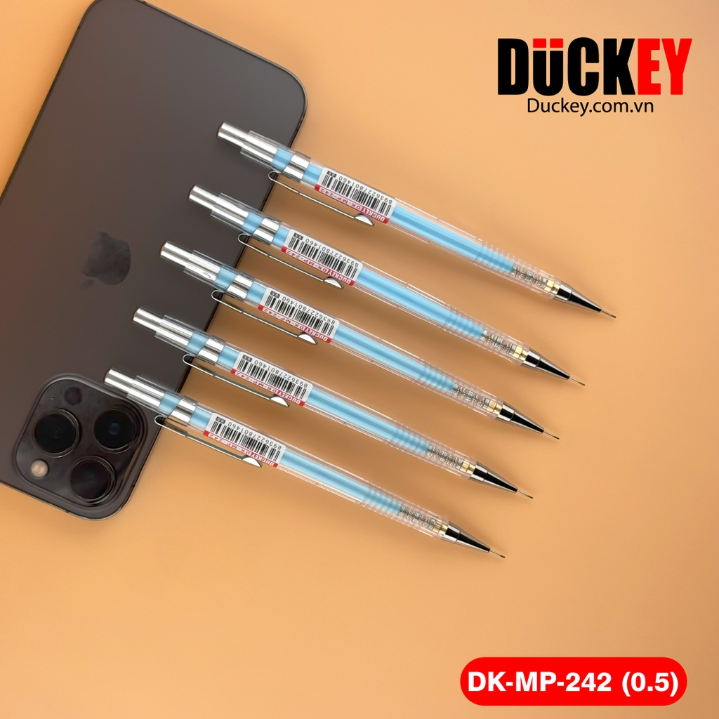 Bút chì kim Duckey DK-MP-242 0.5mm thân nhựa trong suốt siêu nhẹ.