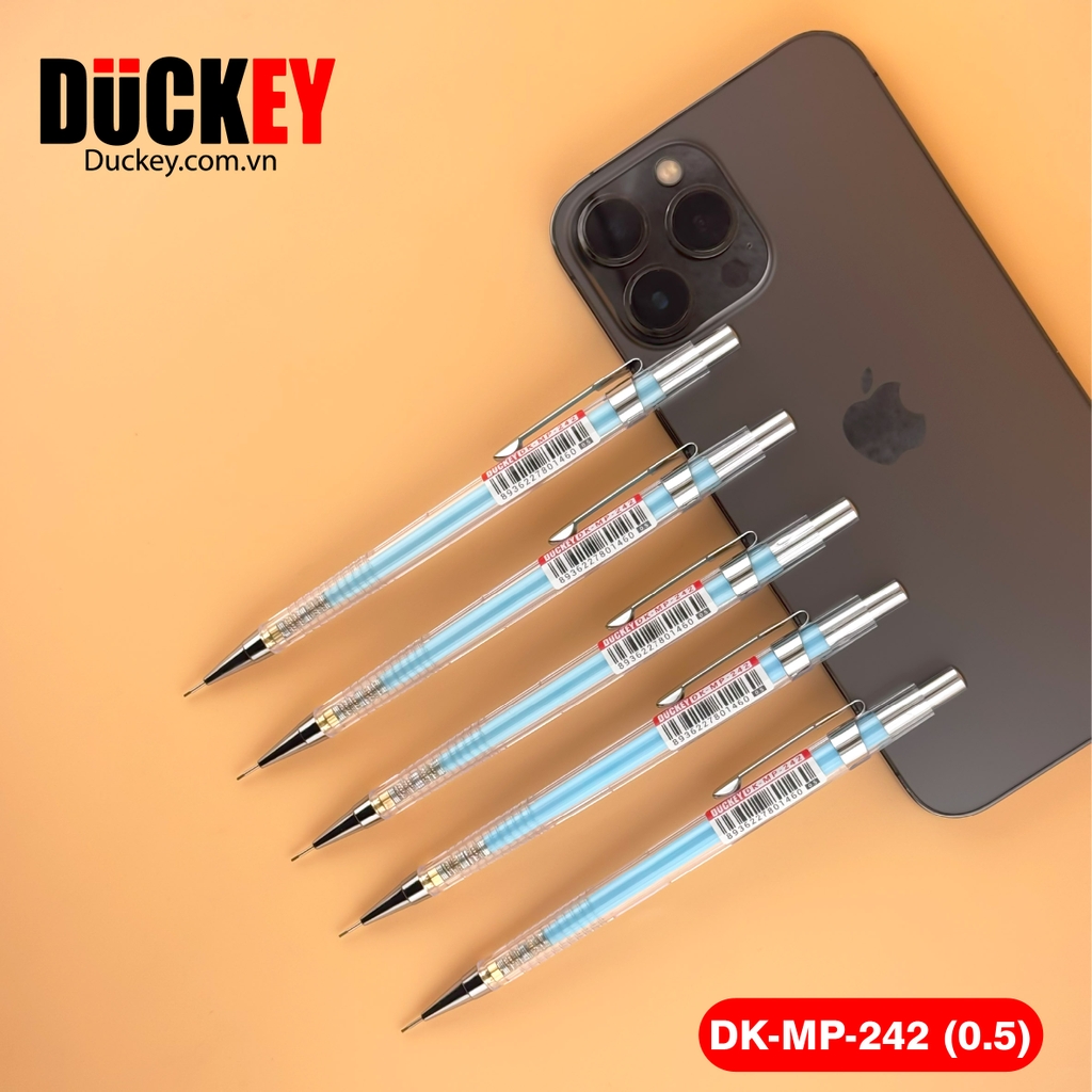 Bút chì kim Duckey DK-MP-242 0.5mm thân nhựa trong suốt siêu nhẹ.