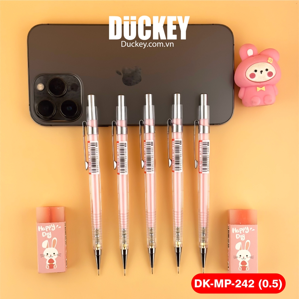 Bút chì kim Duckey DK-MP-242 0.5mm thân nhựa trong suốt siêu nhẹ.
