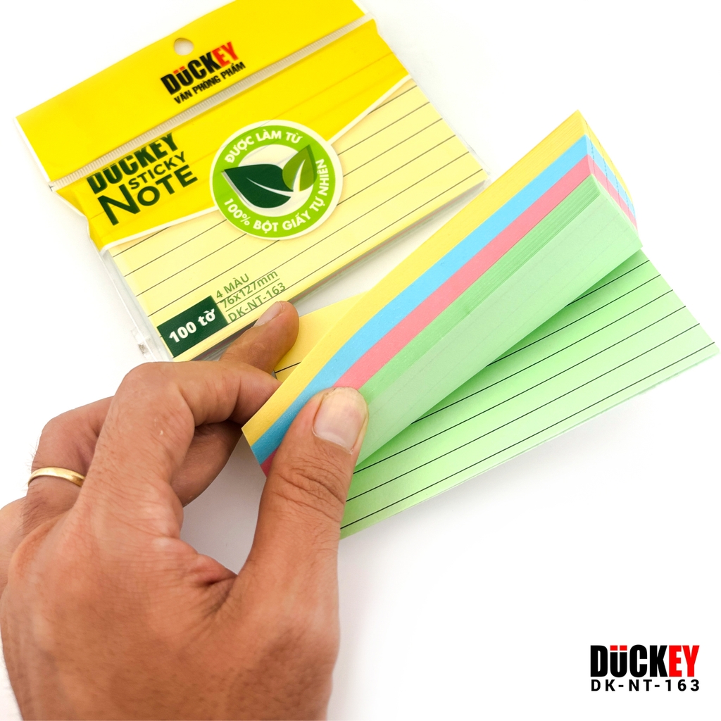 Giấy nhớ dòng kẻ nhiều màu DK-NT-163 76x127mm thương hiệu DUCKEY