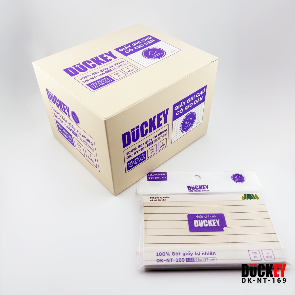 Giấy nhớ 5 màu có dòng kẻ DUCKEY Pastel DK-NT-169 76x127mm