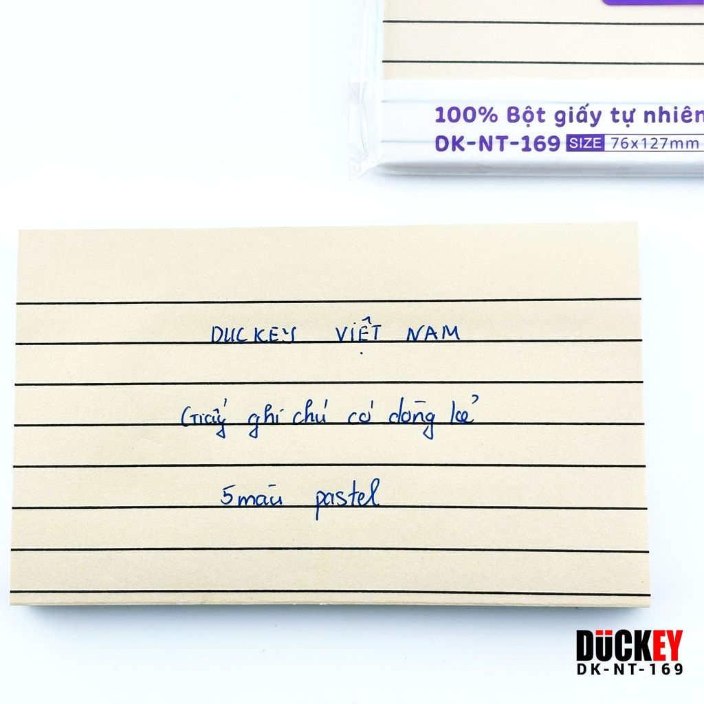 Giấy nhớ 5 màu có dòng kẻ DUCKEY Pastel DK-NT-169 76x127mm