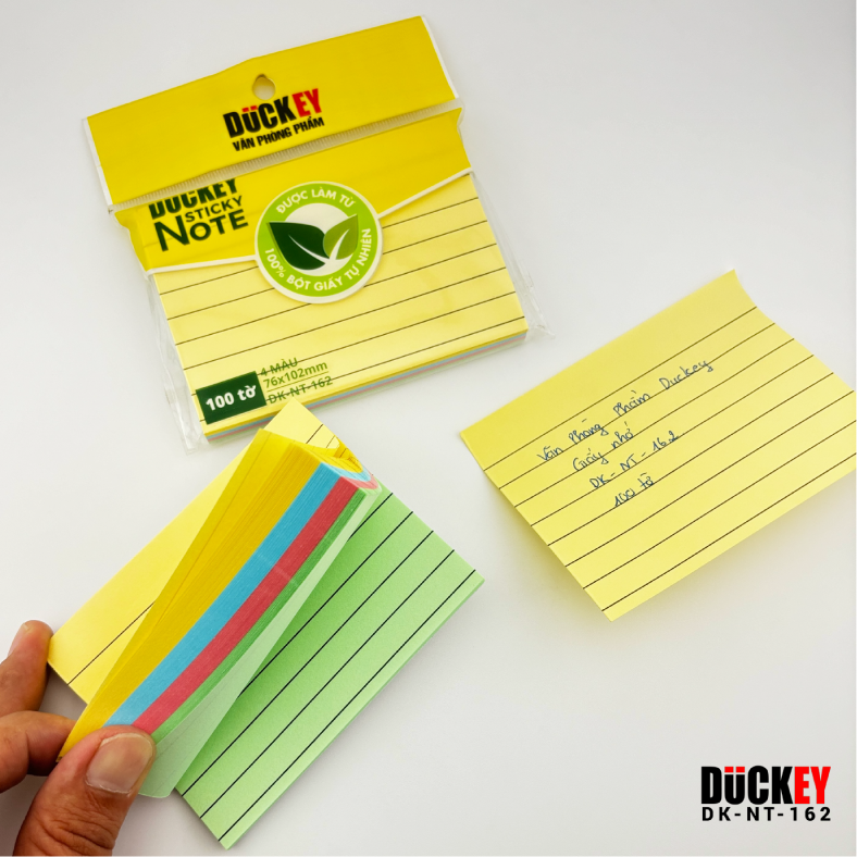 Giấy nhớ dòng kẻ nhiều màu DK-NT-162 76x102mm thương hiệu DUCKEY
