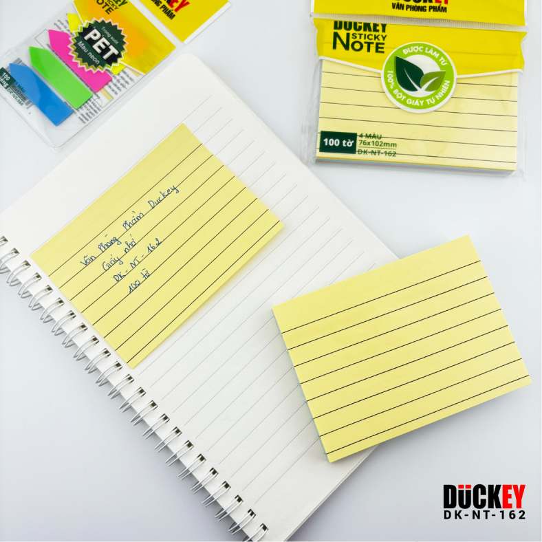 Giấy nhớ dòng kẻ nhiều màu DK-NT-162 76x102mm thương hiệu DUCKEY