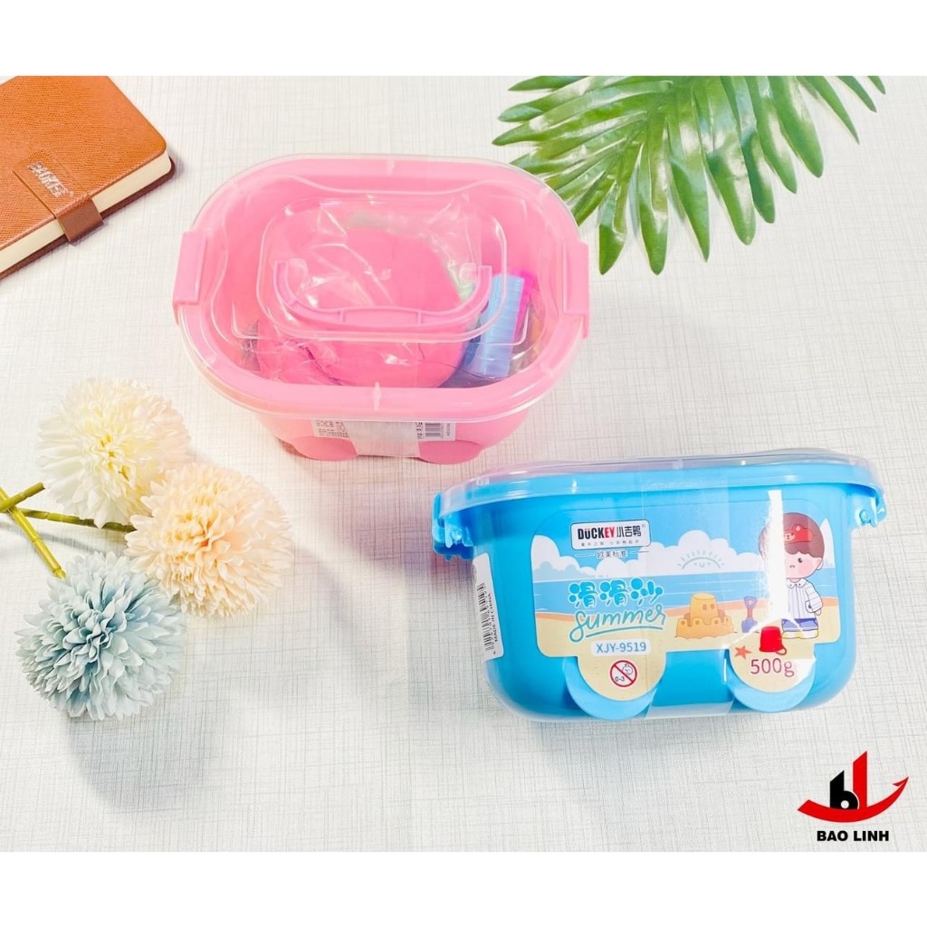 Cát động lực DUCKEY. Bộ sản phẩm XJY-9519 500g - Tặng kèm nhiều phụ kiện - Hộp đựng bắt mắt.
