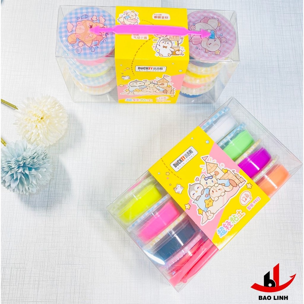 Đất nặn khô Light Clay DUCKEY. Đất nặn khô XJY-9922 12màu.