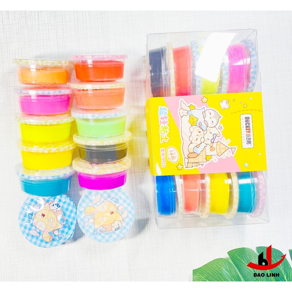 Đất nặn khô Light Clay DUCKEY. Đất nặn khô XJY-9922 12màu.