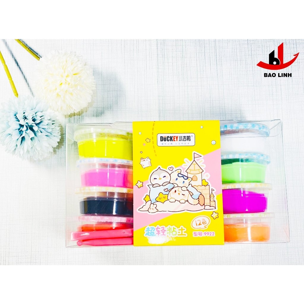 Đất nặn khô Light Clay DUCKEY. Đất nặn khô XJY-9922 12màu.