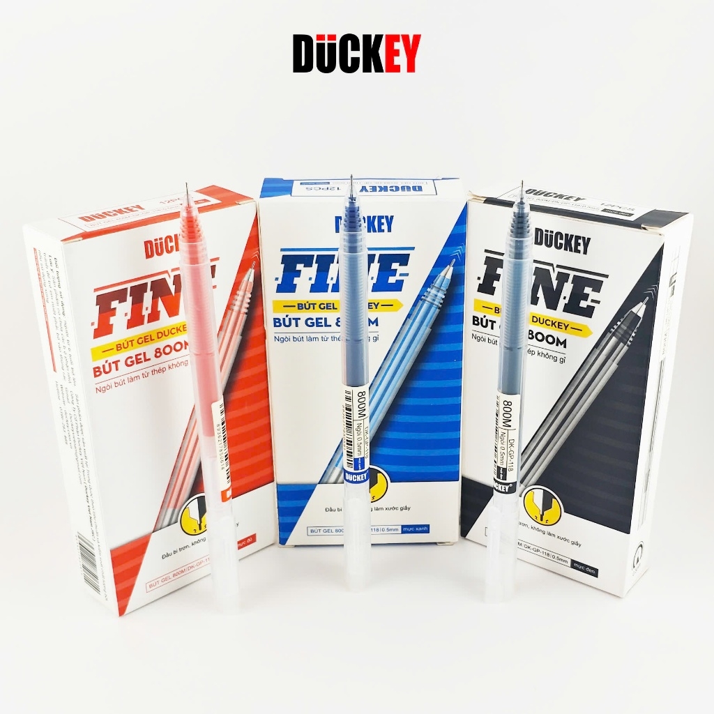 Bút Nước Gel Duckey DK-GP-118 – Mực Nhiều, Ngòi Kim 0.5mm, Viết Mượt, Nét Đều