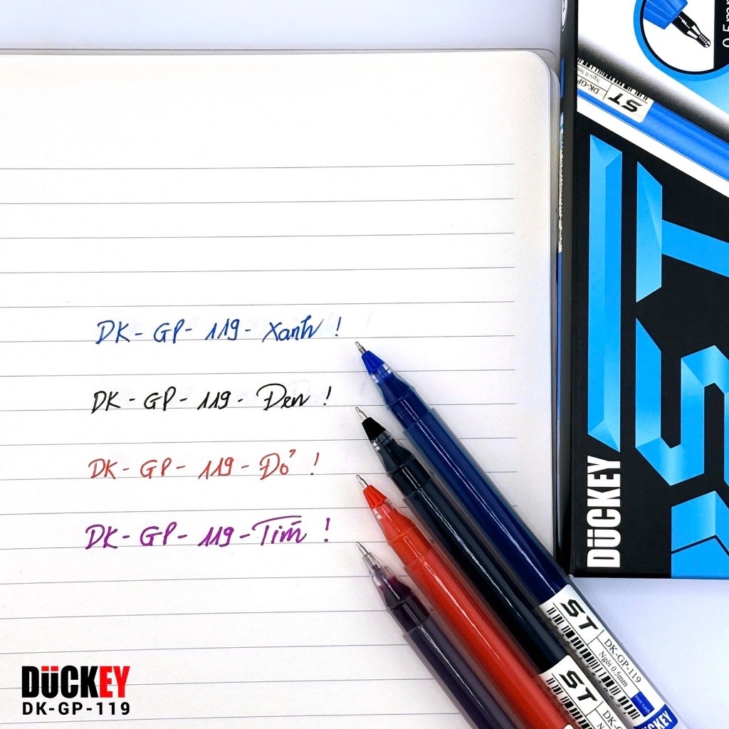 Bút Nước Gel DUCKEY DK-GP-119 0.5mm – Mực Lớn 2000m, Ngòi ST Tiên Tiến, Viết Siêu Trơn