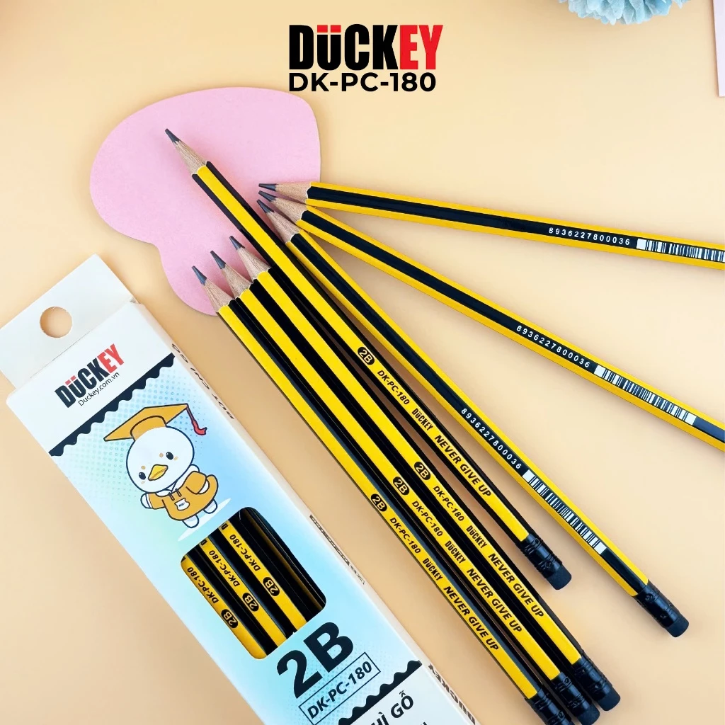 Bút Chì 2B DUCKEY DK-PC-180 Sọc Đen vàng