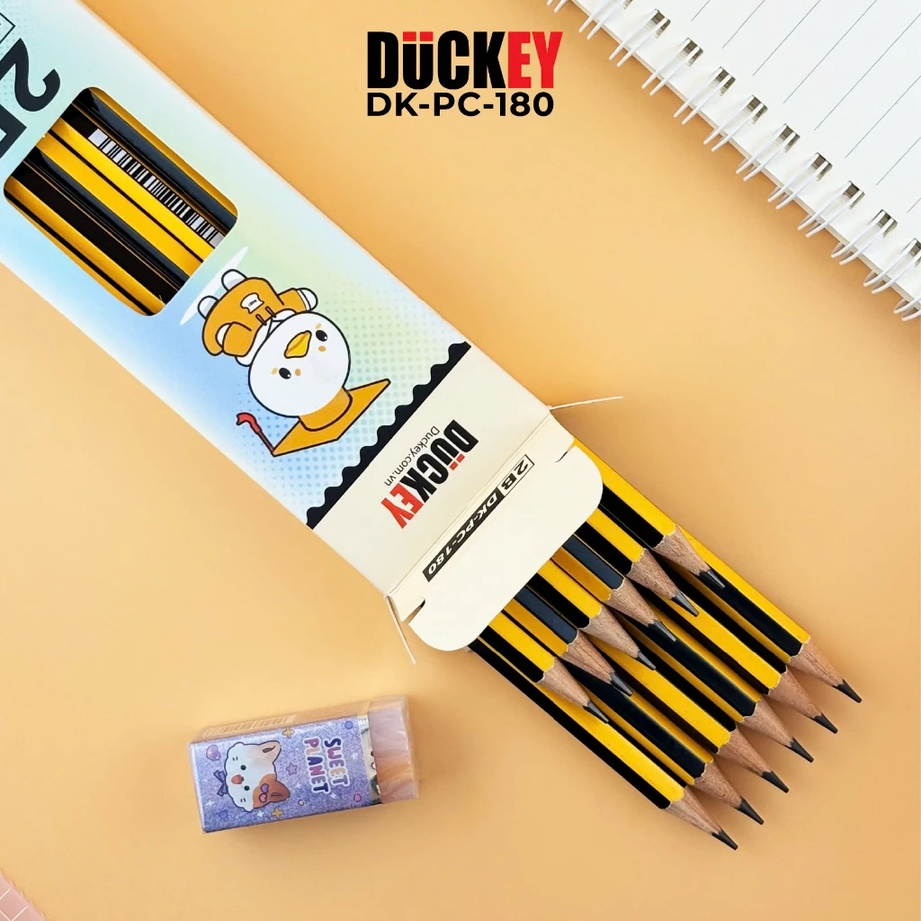 Bút Chì 2B DUCKEY DK-PC-180 Sọc Đen vàng
