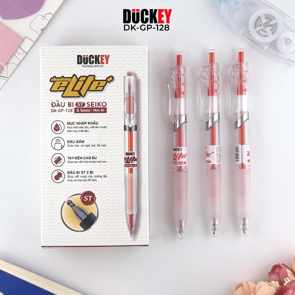 Bút Gel Duckey DK-GP-128 Elite+ – Bút Ký Đẹp, Mực Đậm, Ngòi ST Seiko Nhật Bản 0.5mm
