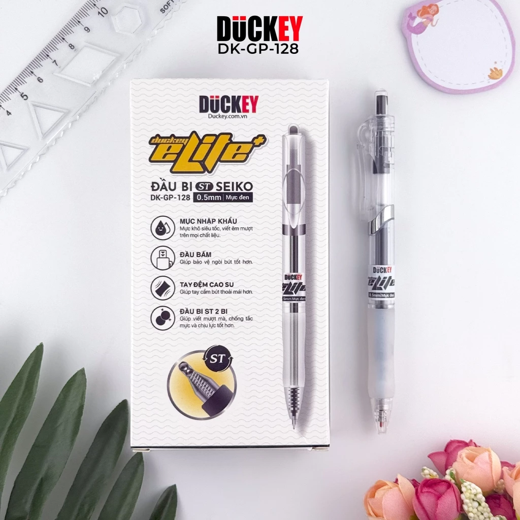 Bút Gel Duckey DK-GP-128 Elite+ – Bút Ký Đẹp, Mực Đậm, Ngòi ST Seiko Nhật Bản 0.5mm