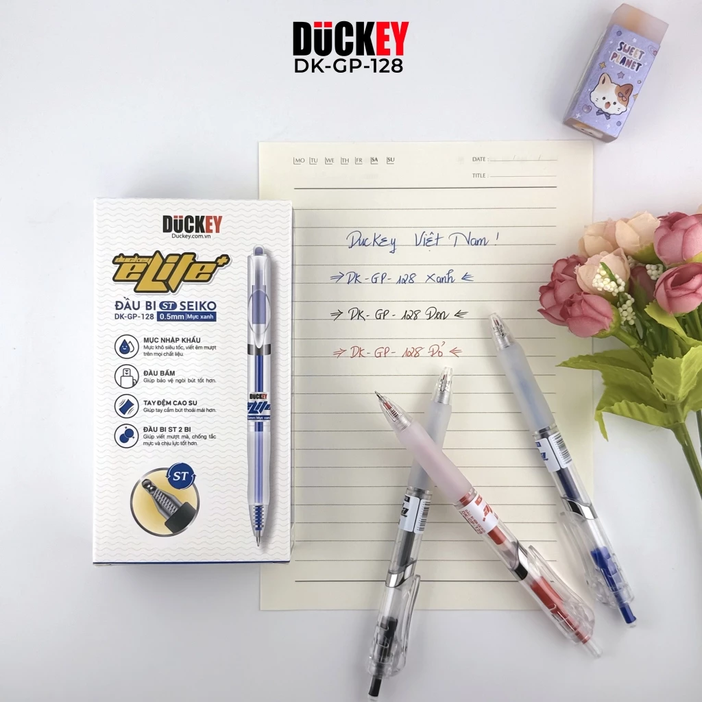 Bút Gel Duckey DK-GP-128 Elite+ – Bút Ký Đẹp, Mực Đậm, Ngòi ST Seiko Nhật Bản 0.5mm