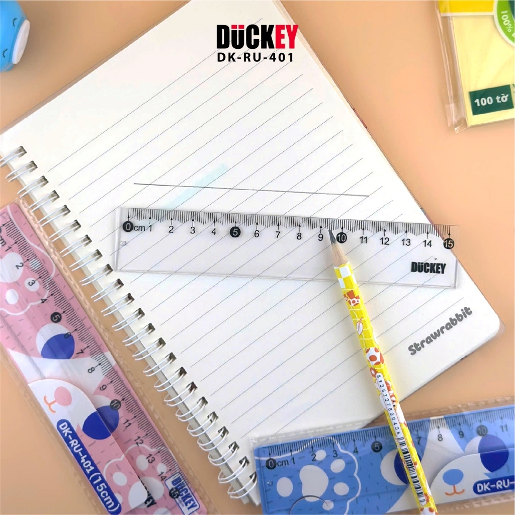 Thước kẻ nhựa 15cm,20cm Duckey RU-401 – Mềm dẻo, bền đẹp, an toàn cho học sinh