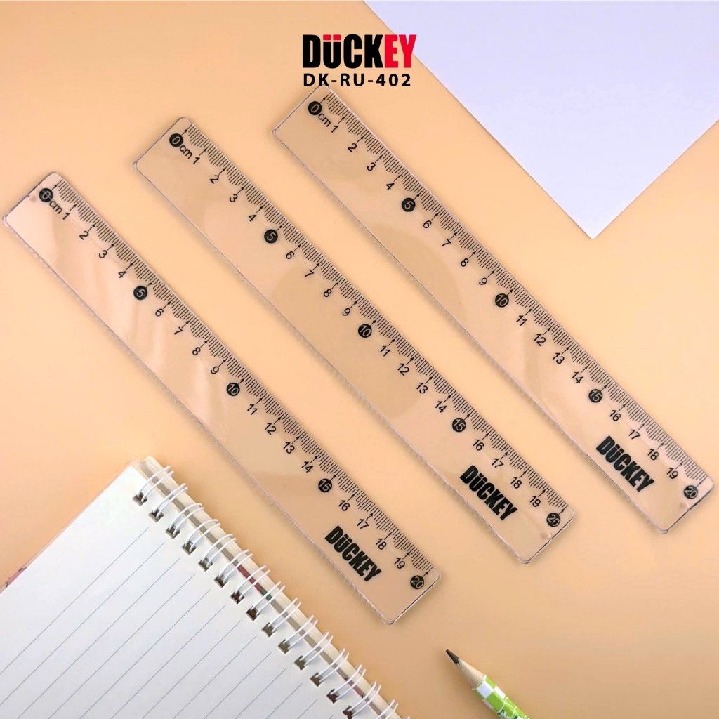 Thước kẻ nhựa 15cm,20cm Duckey RU-401 – Mềm dẻo, bền đẹp, an toàn cho học sinh