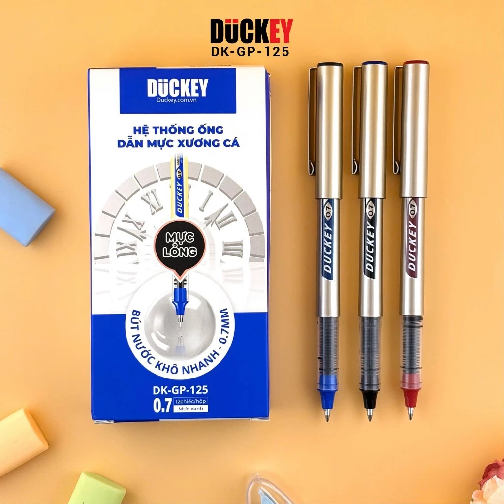 Bút ký nước mực liền thân Duckey DK-GP-125 ngòi đậm nét 0.7mm - thương hiệu Việt Nam