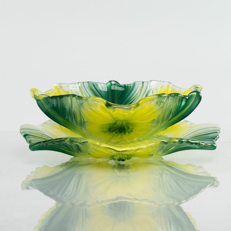 Bát thủy tinh màu xanh lá cây thả hoa, đựng hoa quả Walther-Glas: Miranda Jungle