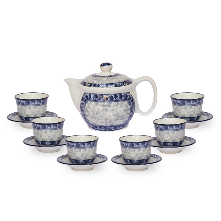 Bộ ấm tách sứ hoa văn cao cấp Hàn Quốc Sambo 771957