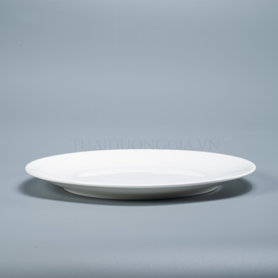 Đĩa tròn 21cm trắng sứ tro xương Hàn Quốc Hankook CDB-0001