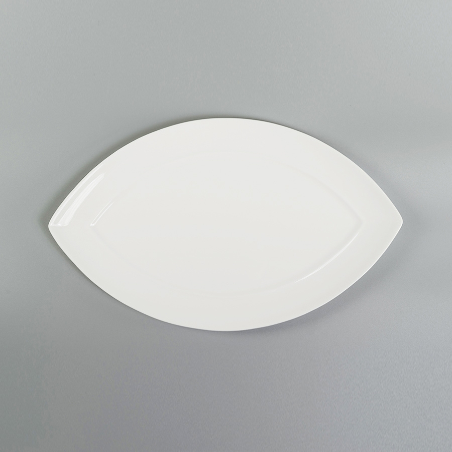 Đĩa hình thoi mắt nai 35,5cm sứ xương Hàn Quốc Haengnam MB-1159