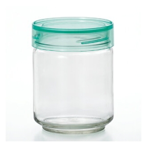 Lọ, hũ thủy tinh 0,5L, 0,75L, 1L xanh, nắp nhựa kháng khuẩn Nhật Bản Aderia