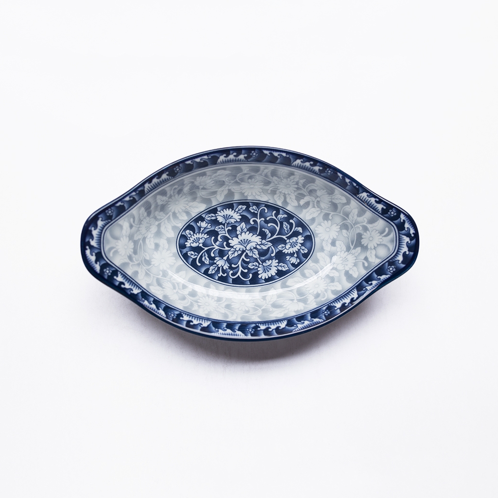 Đĩa bầu dục sâu lòng sứ hoa văn cao cấp Hàn Quốc Sambo