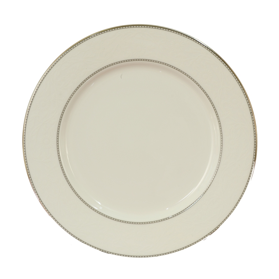 Đĩa nhỏ trắng sứ tro xương viền bạc Hàn Quốc Haengnam