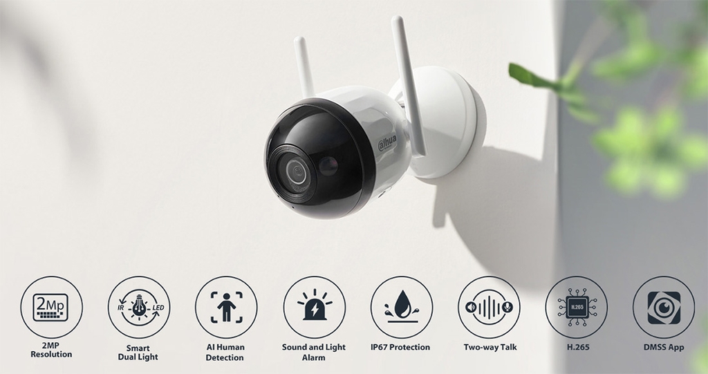 Camera DAHUA DH-F2C-PV (Wifi thân 2MP, Loa mic)