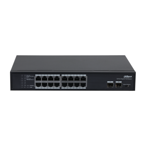 Switch PoE DAHUA DH-PFS3218-16GT-135 (16 PoE Gigabit, 2 uplink Gigabit hoặc 2 SFP, 135W)