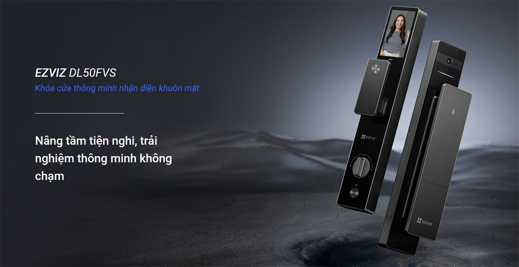 Khóa cửa điện tử EZVIZ DL50FVS (APP, Khuôn mặt, vân tay, mật mã, chìa cơ)