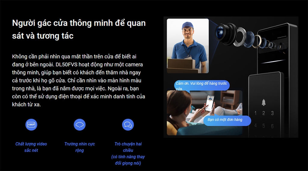 Khóa cửa điện tử EZVIZ DL50FVS (APP, Khuôn mặt, vân tay, mật mã, chìa cơ)